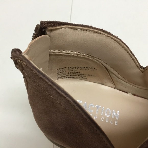 Kenneth Cole Reaction Side Gig tan embroidered leather ankle boots - Picture 12 of 15